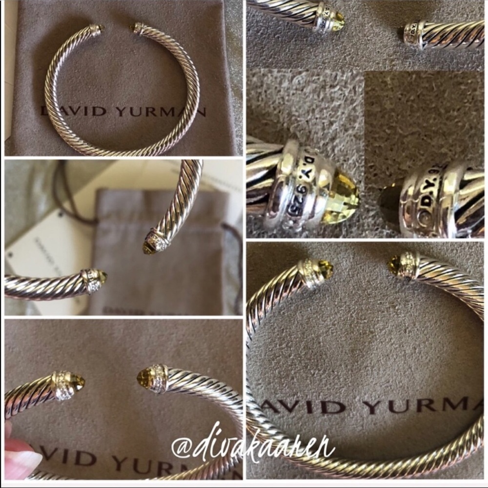 🔺SOLD🔺DavidYurman Lemon Citrine Diamond Bracelet - Picture 7 of 8